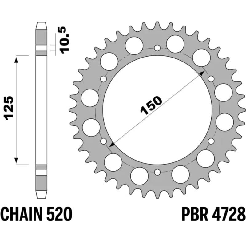 Couronne PBR acier C45 standard 4728 - 520