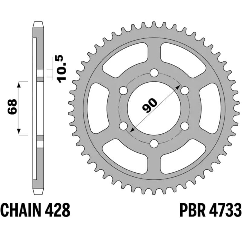 Couronne PBR acier C45 standard 4733 - 428