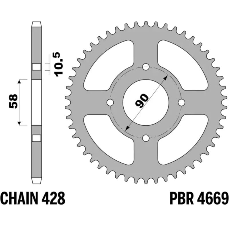 Couronne PBR acier C45 standard 4669 - 428