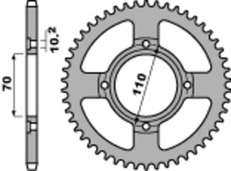 Couronne PBR acier standard - 520 44 dents