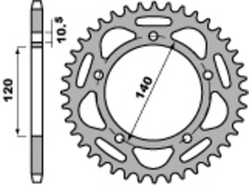 Couronne PBR acier standard - 520 45 dents