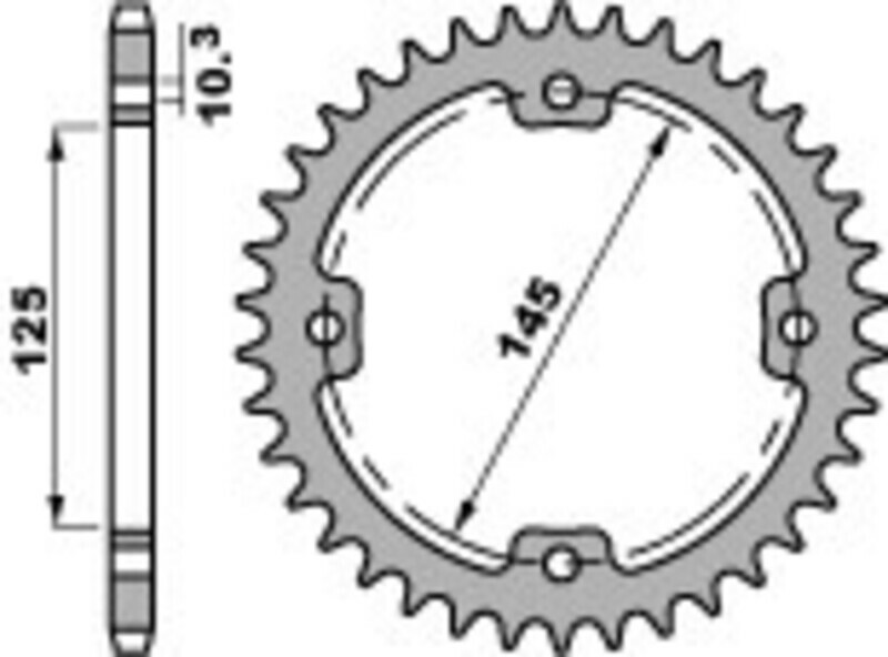 Couronne PBR acier standard - 520 37 dents