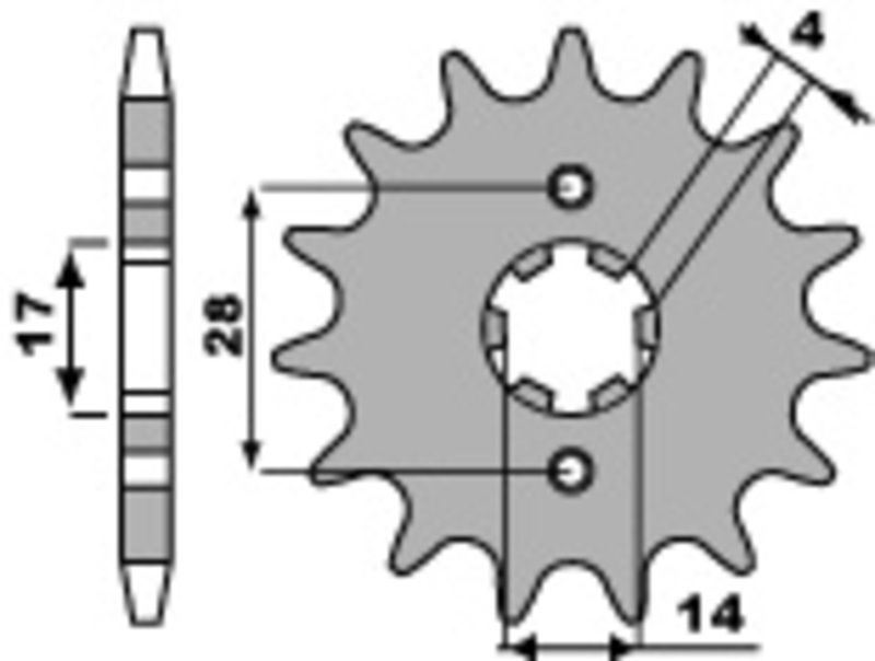 Pignon de sortie de boite PBR acier standard 2107 - 420 12 dents