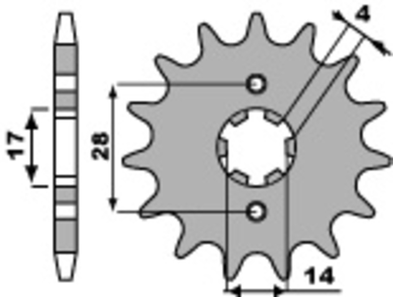 Pignon de sortie de boite PBR acier standard 2107 - 420 13 dents