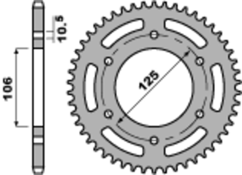 Couronne PBR acier standard 4530 - 520 41 dents
