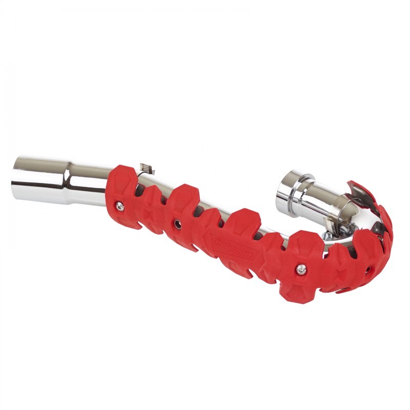 Protection échappement Polisport long rouge
