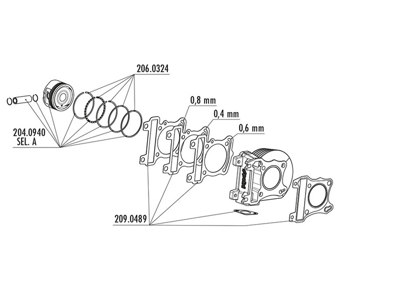 Kit cylindre-piston Polini 1146918