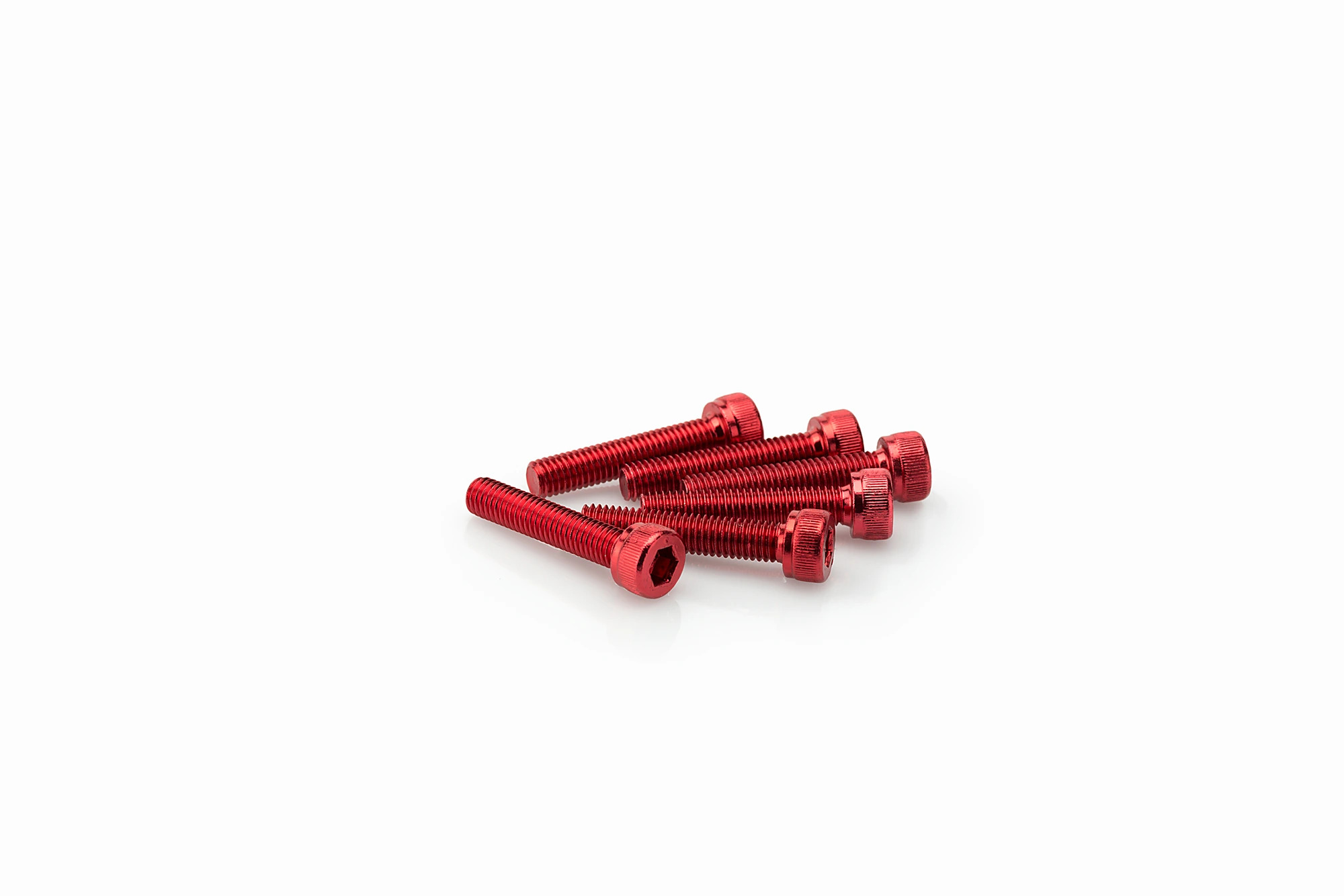 Kit Visserie Carénage Puig En Aluminium Anodisé Rouge Blister 6 vis allen M5x25mm