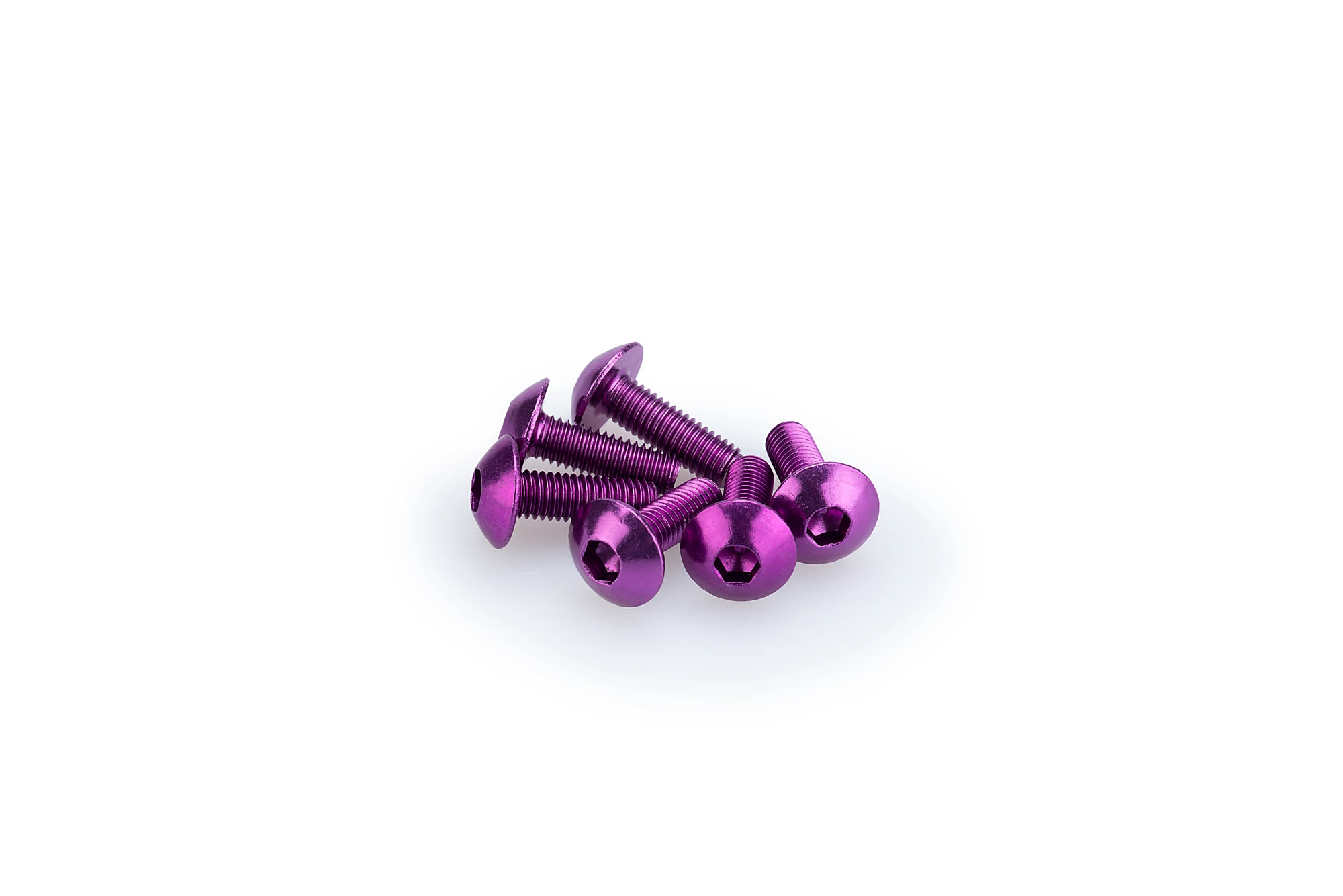 Kit Visserie Carénage Puig En Aluminium Anodisé Violet Blister 6 vis bombé M5X15mm