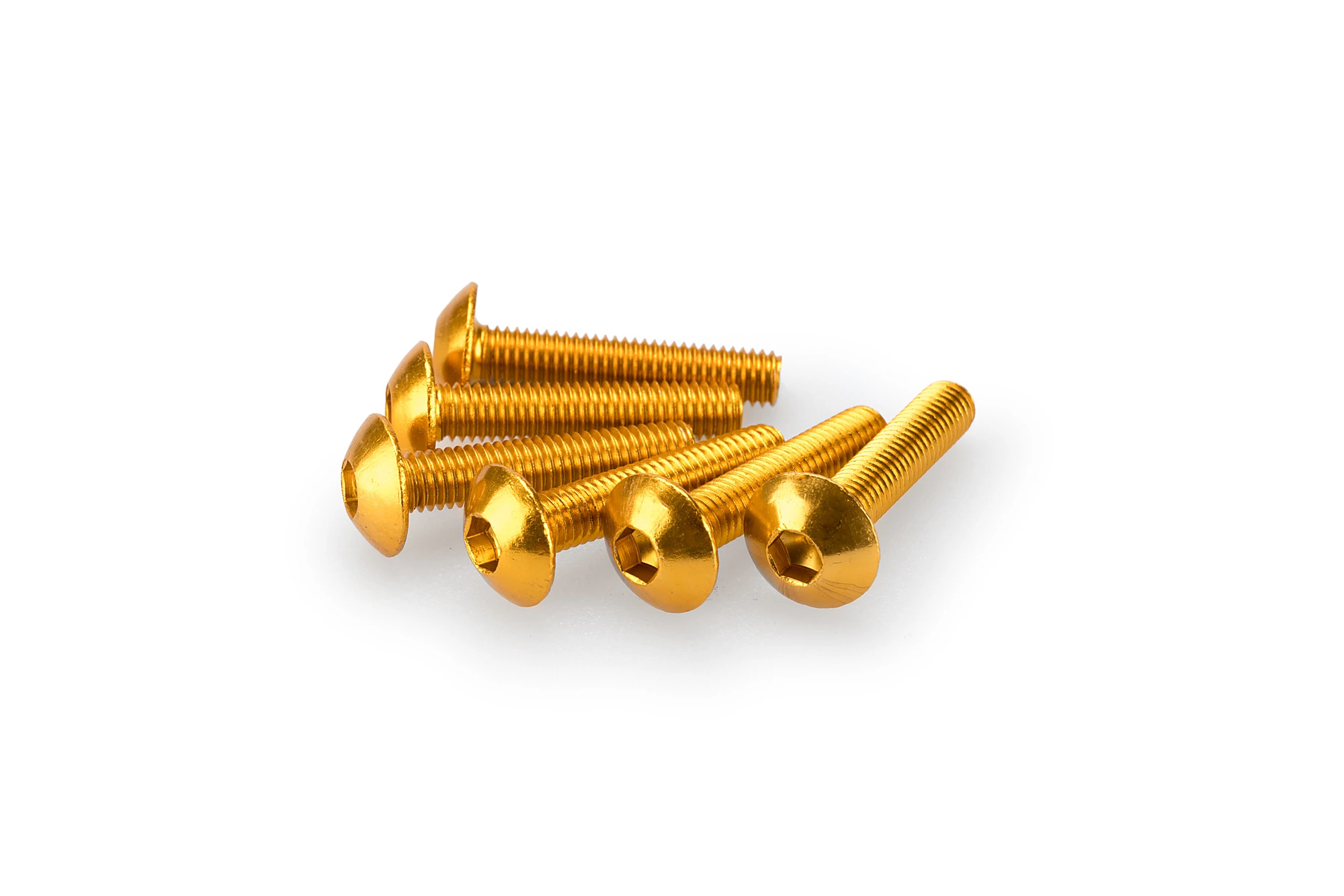 Kit Visserie Carénage Puig En Aluminium Anodisé Jaune Blister 6 vis bombé M5x25mm