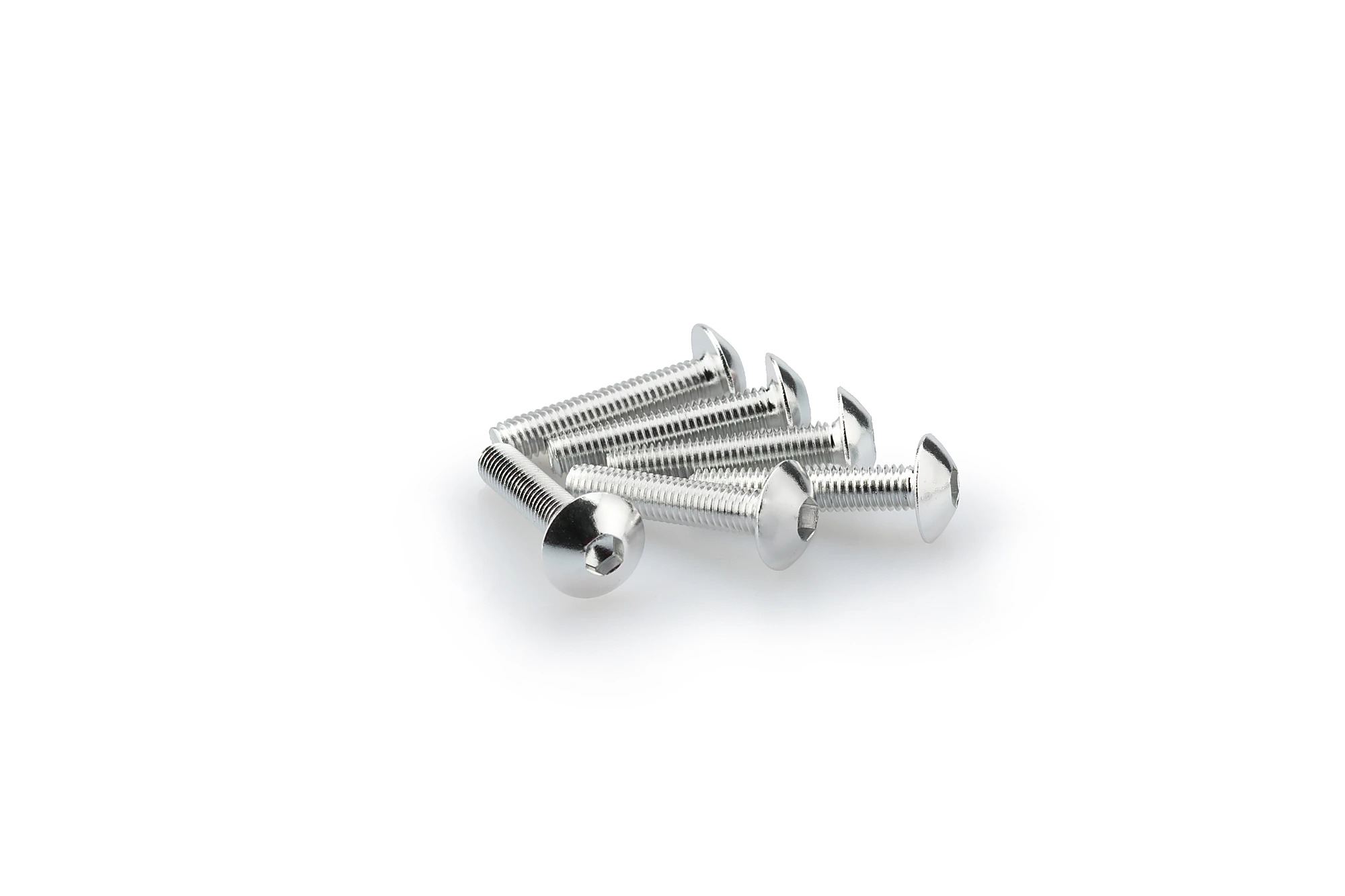Kit Visserie Carénage Puig En Aluminium Anodisé Argent Blister 6 vis bombé M5x25mm