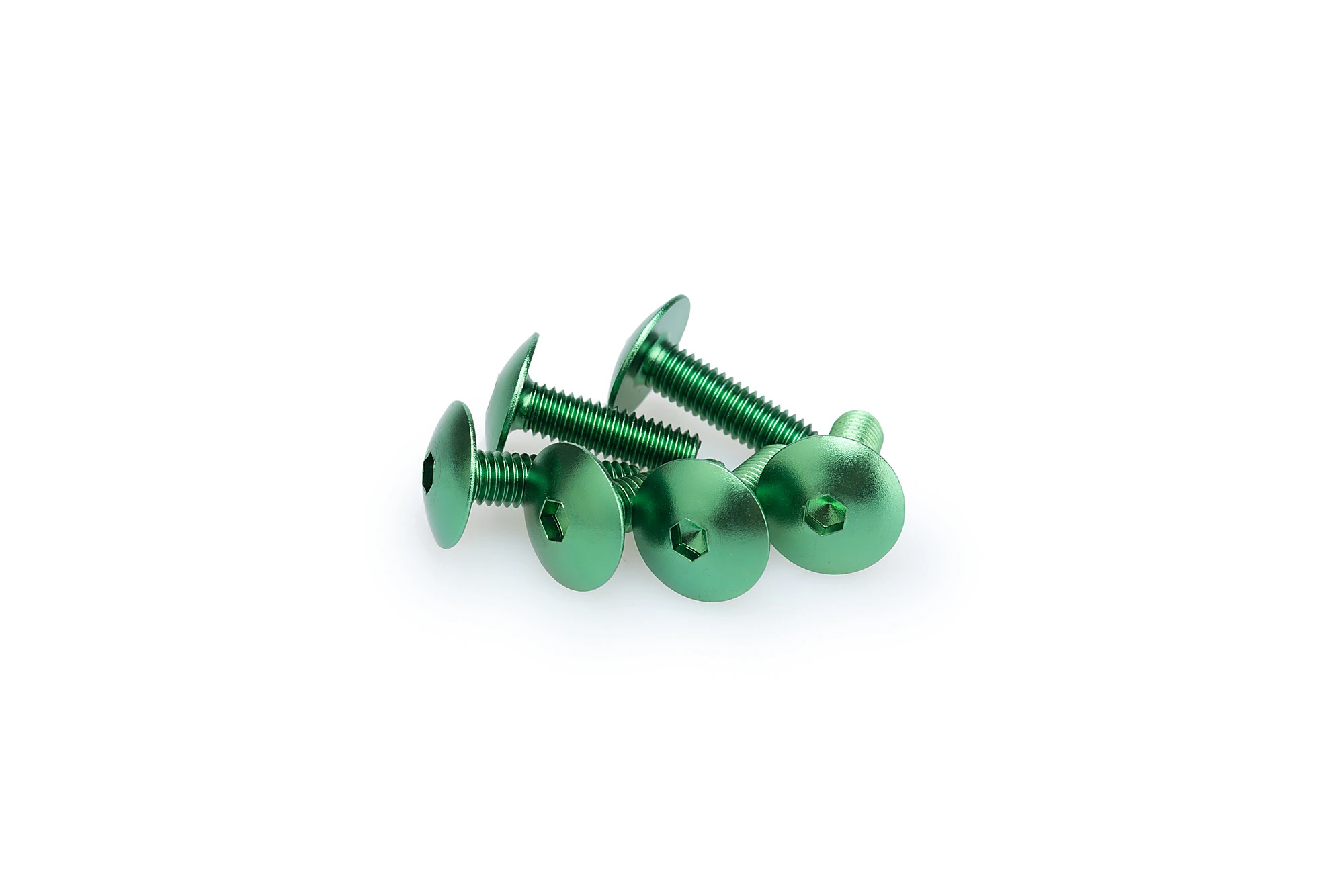 Kit Visserie Carénage Puig En Aluminium Anodisé Vert Blister 6 vis bombé M6x20mm