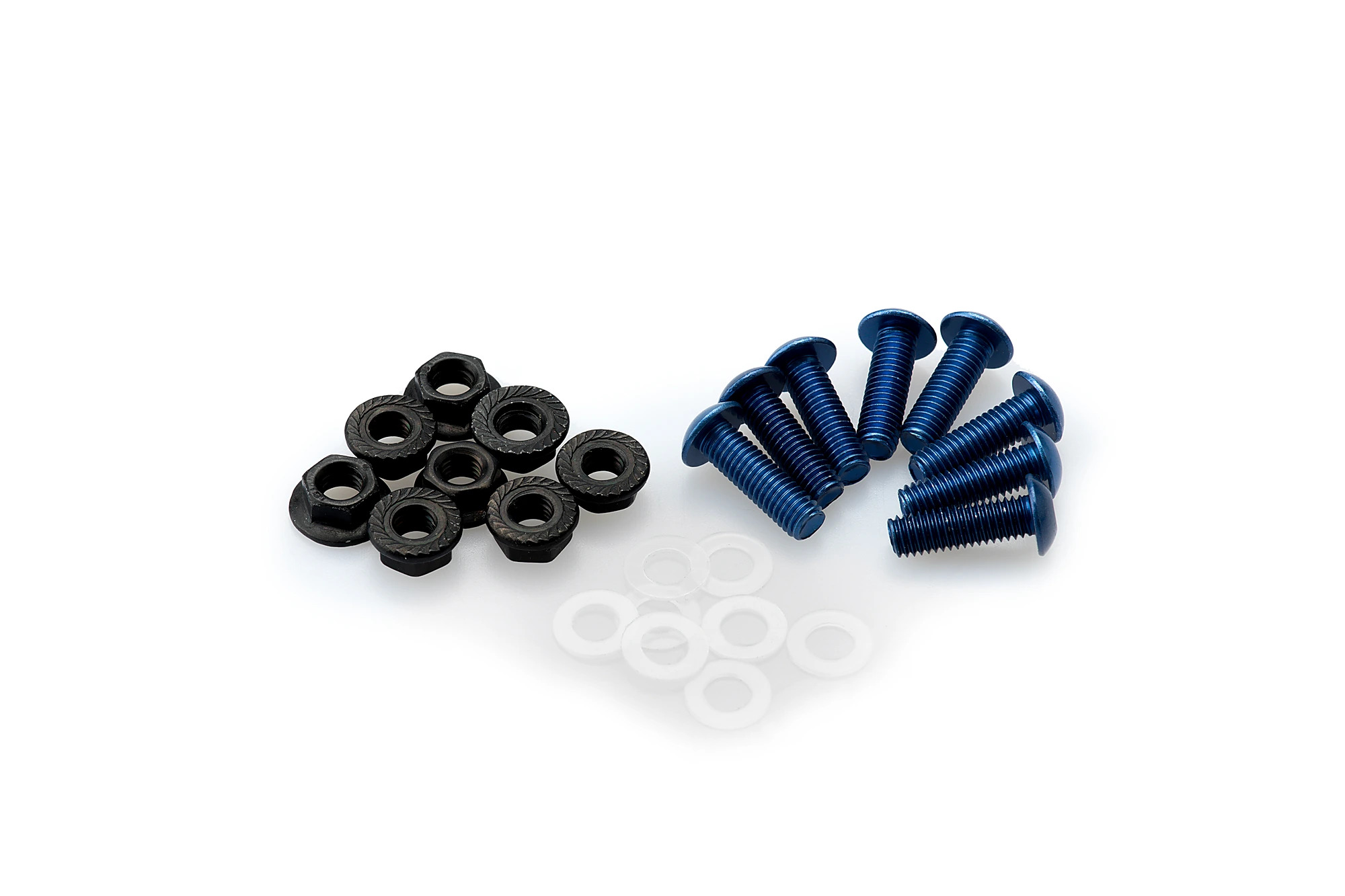 Kit Visserie Carénage Puig En Aluminium Anodisé Bulles Bleu BLISTER 6 VIS M5 ECROUS