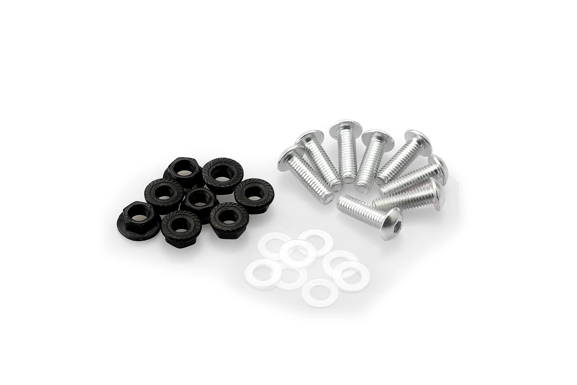 Kit Visserie Carénage Puig En Aluminium Anodisé Bulles Argent BLISTER 6 VIS M5 ECROUS