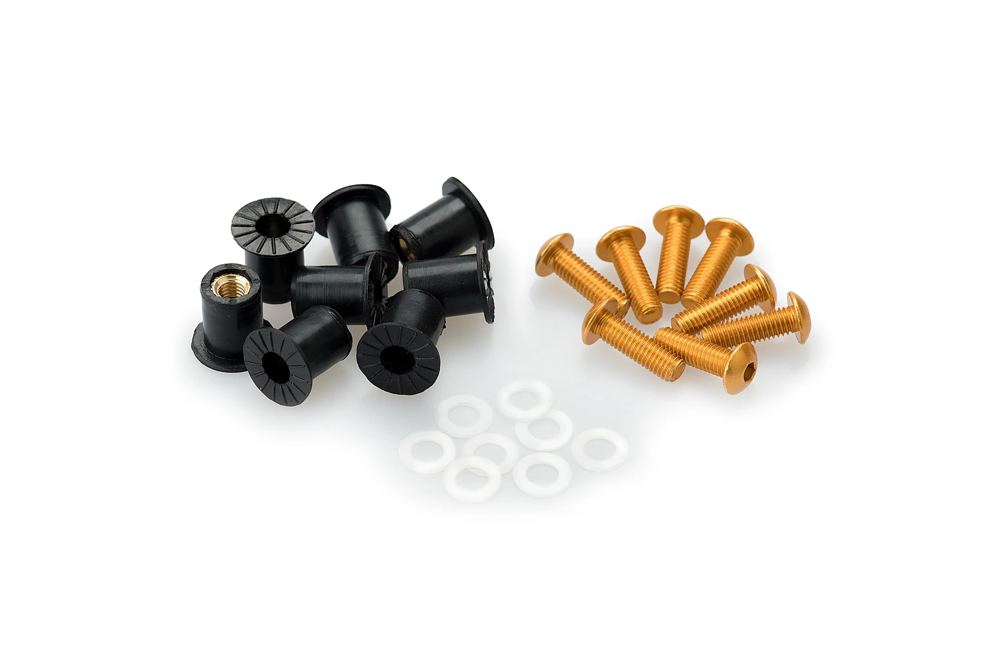 Kit Visserie Carénage Puig En Aluminium Anodisé Bulles Jaune BLISTER 6 VIS M5