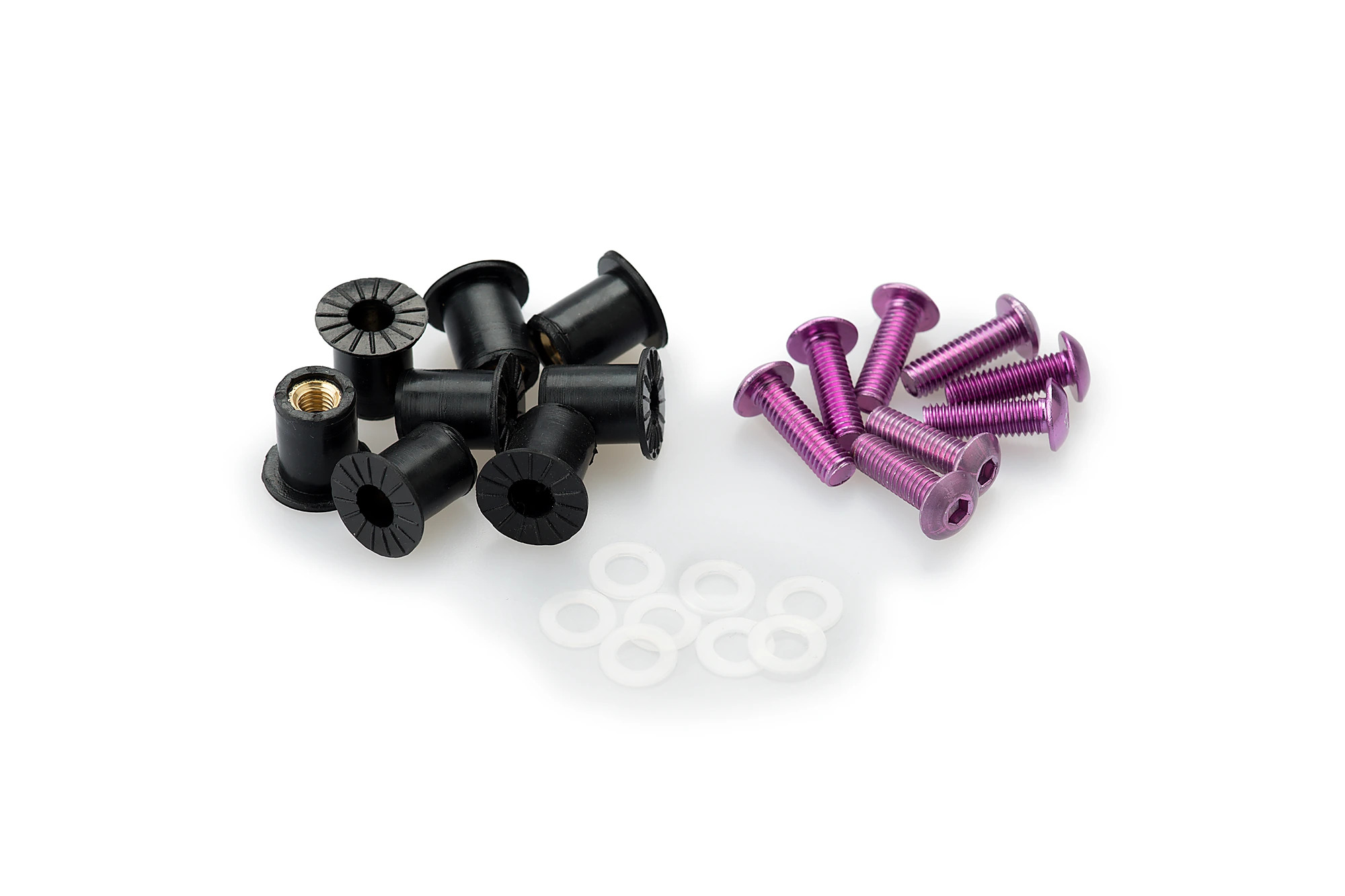 Kit Visserie Carénage Puig En Aluminium Anodisé Bulles Violet BLISTER 6 VIS M5