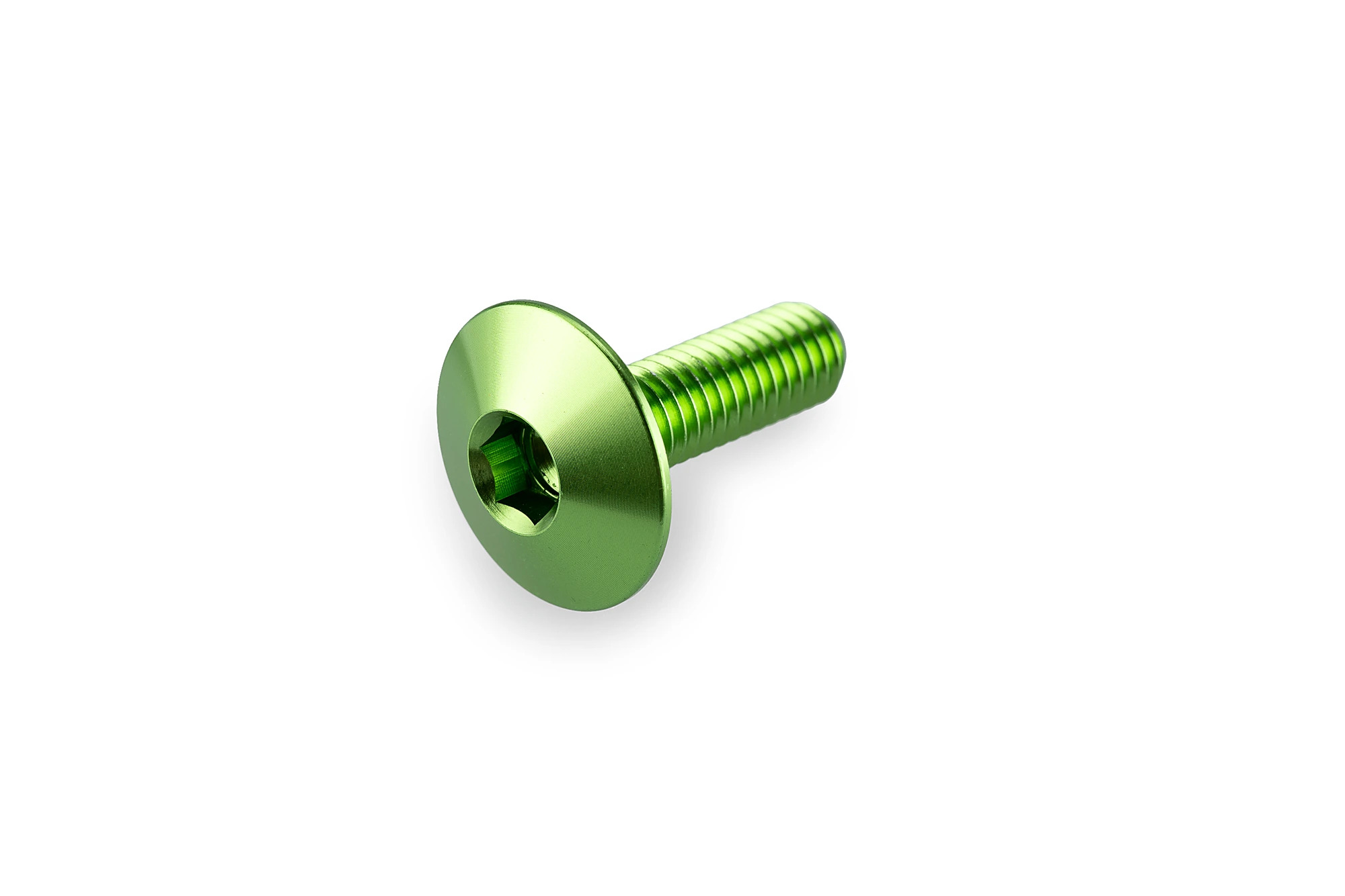Kit Visserie Carénage Puig En Aluminium Anodisé Bulles Vert 6 Vis M6x20 Tête diamètre 16,8mm