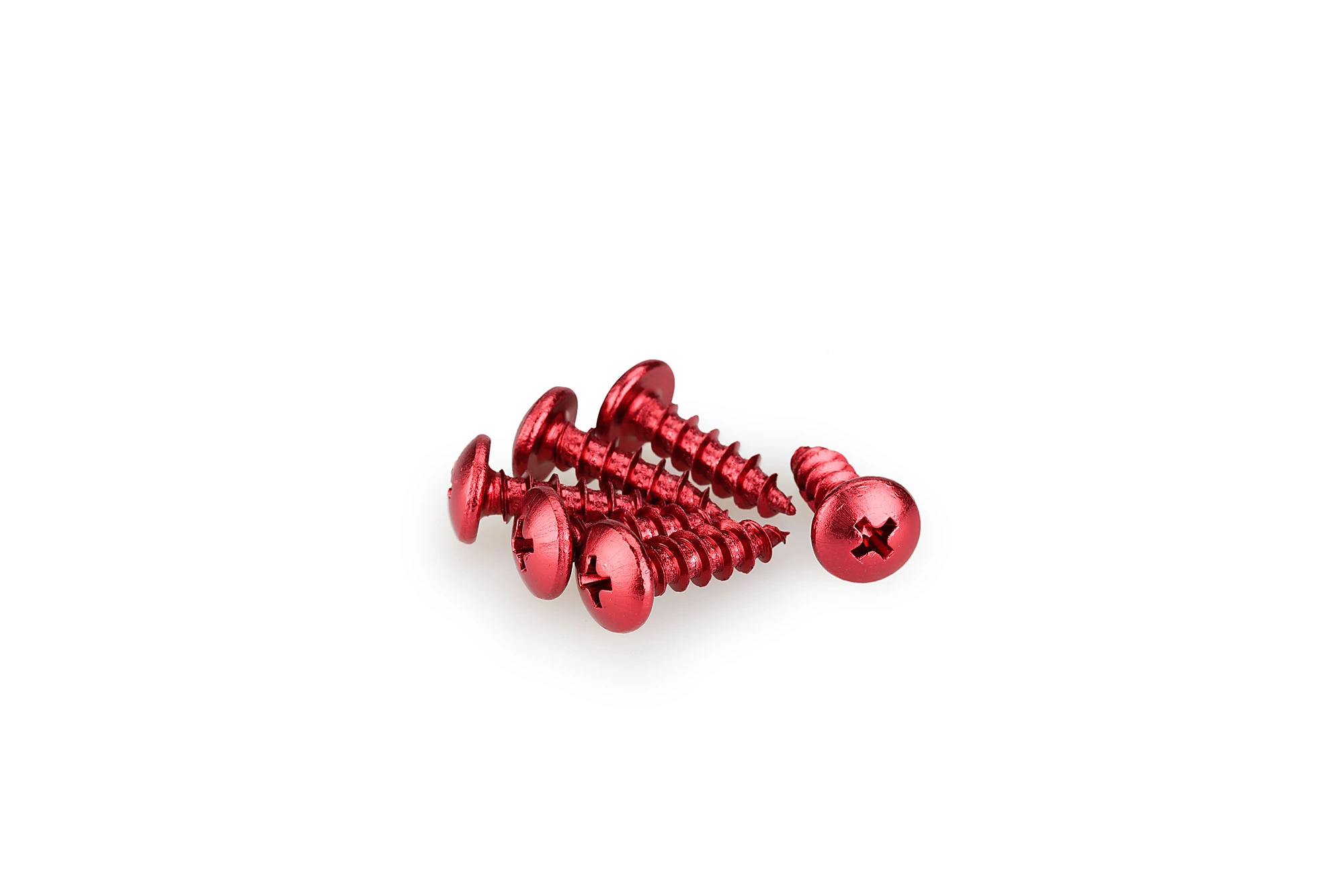 Kit Visserie Carénage Puig En Aluminium Anodisé Rouge Blister 6 vis bombé M6x20mm