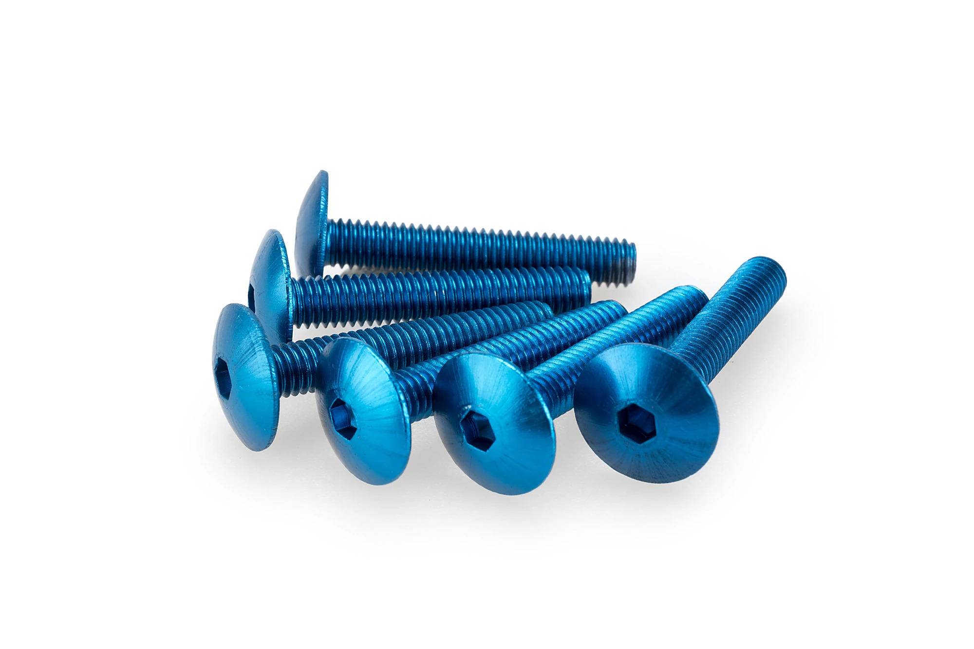 Kit Visserie Carénage Puig En Aluminium Anodisé Bleu Blister 6 vis bombé M6x30mm