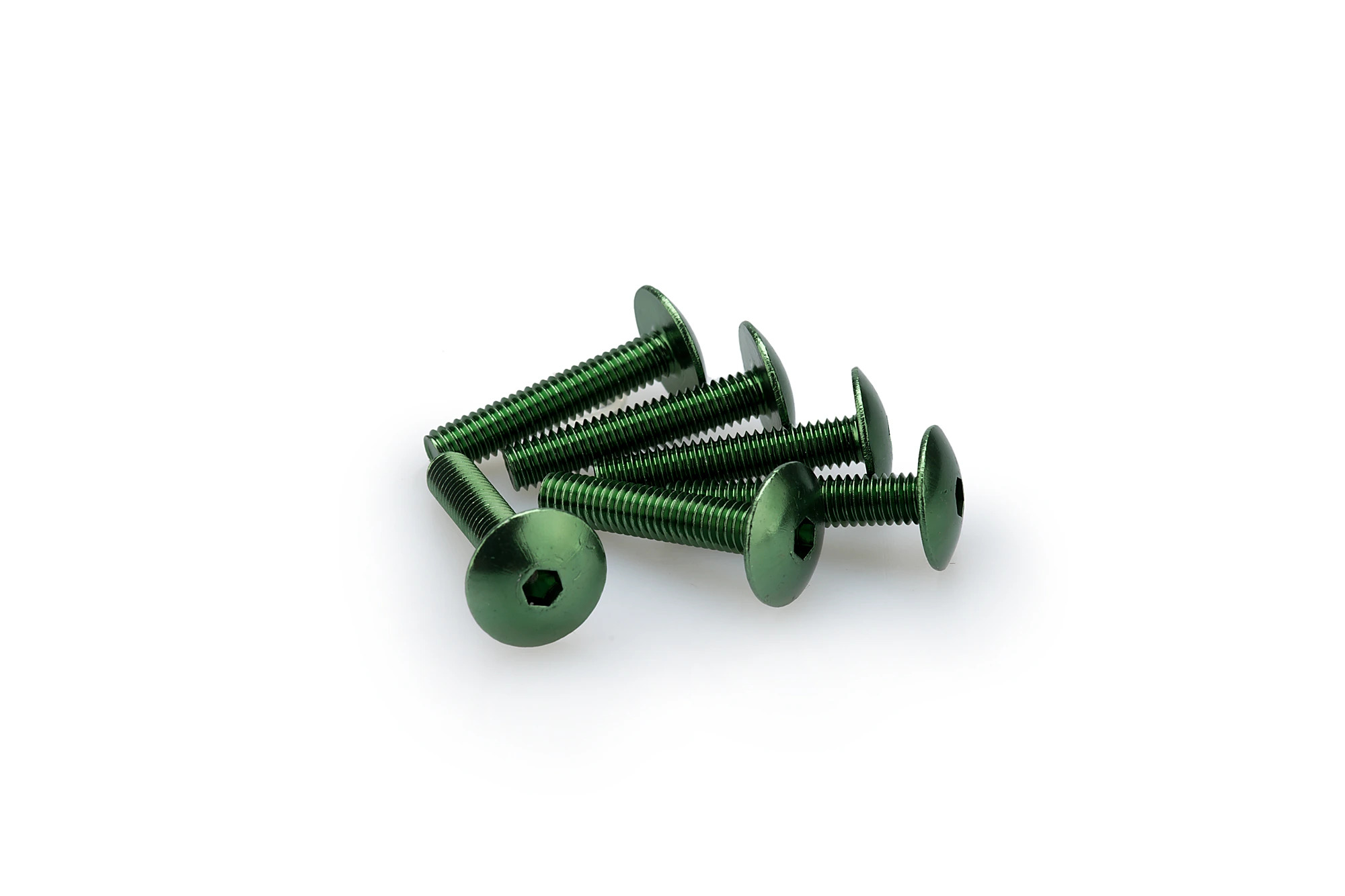 Kit Visserie Carénage Puig En Aluminium Anodisé Vert Blister 6 vis bombé M6x30mm