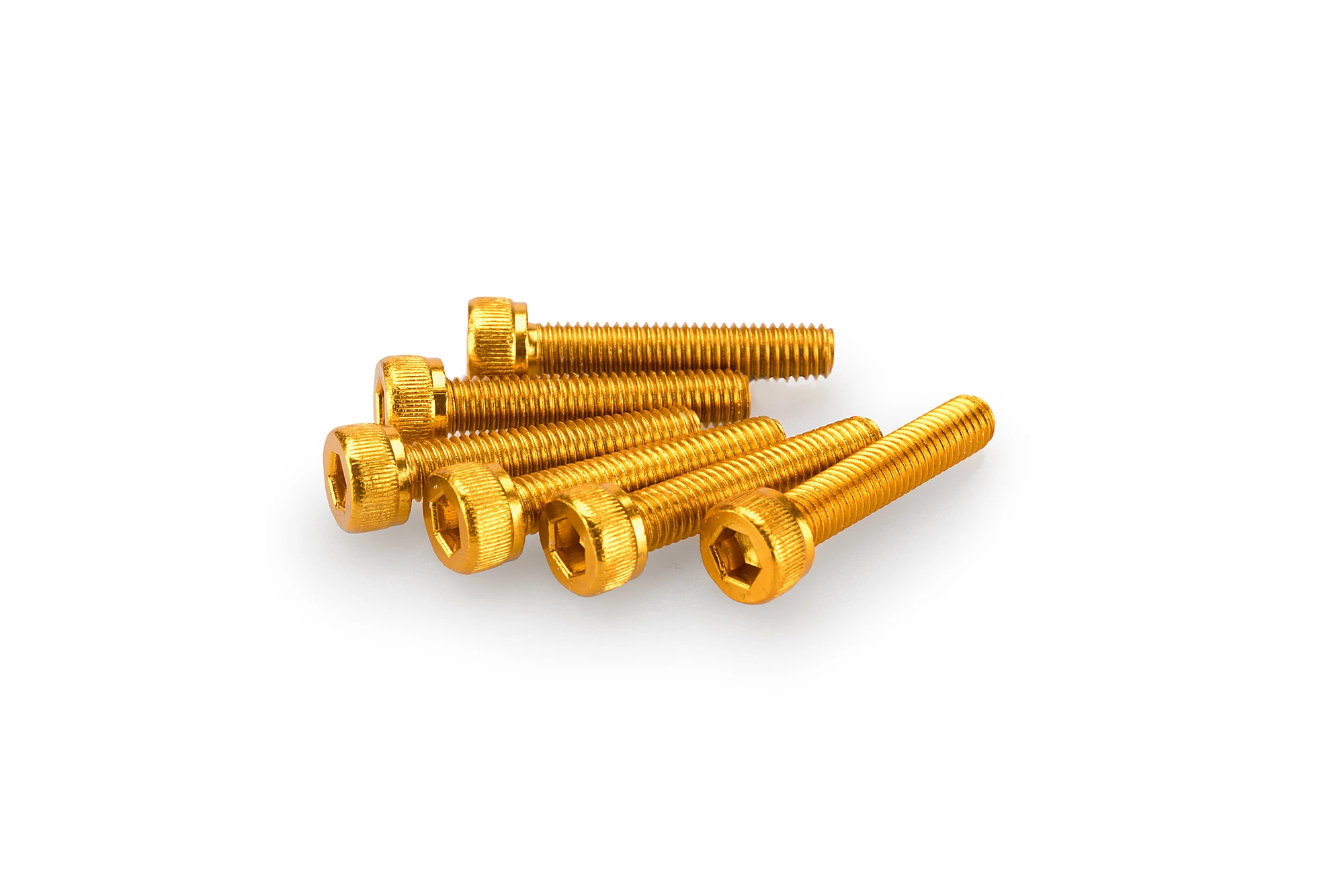 Kit Visserie Carénage Puig En Aluminium Anodisé Jaune Blister 6 vis allen M5x25mm