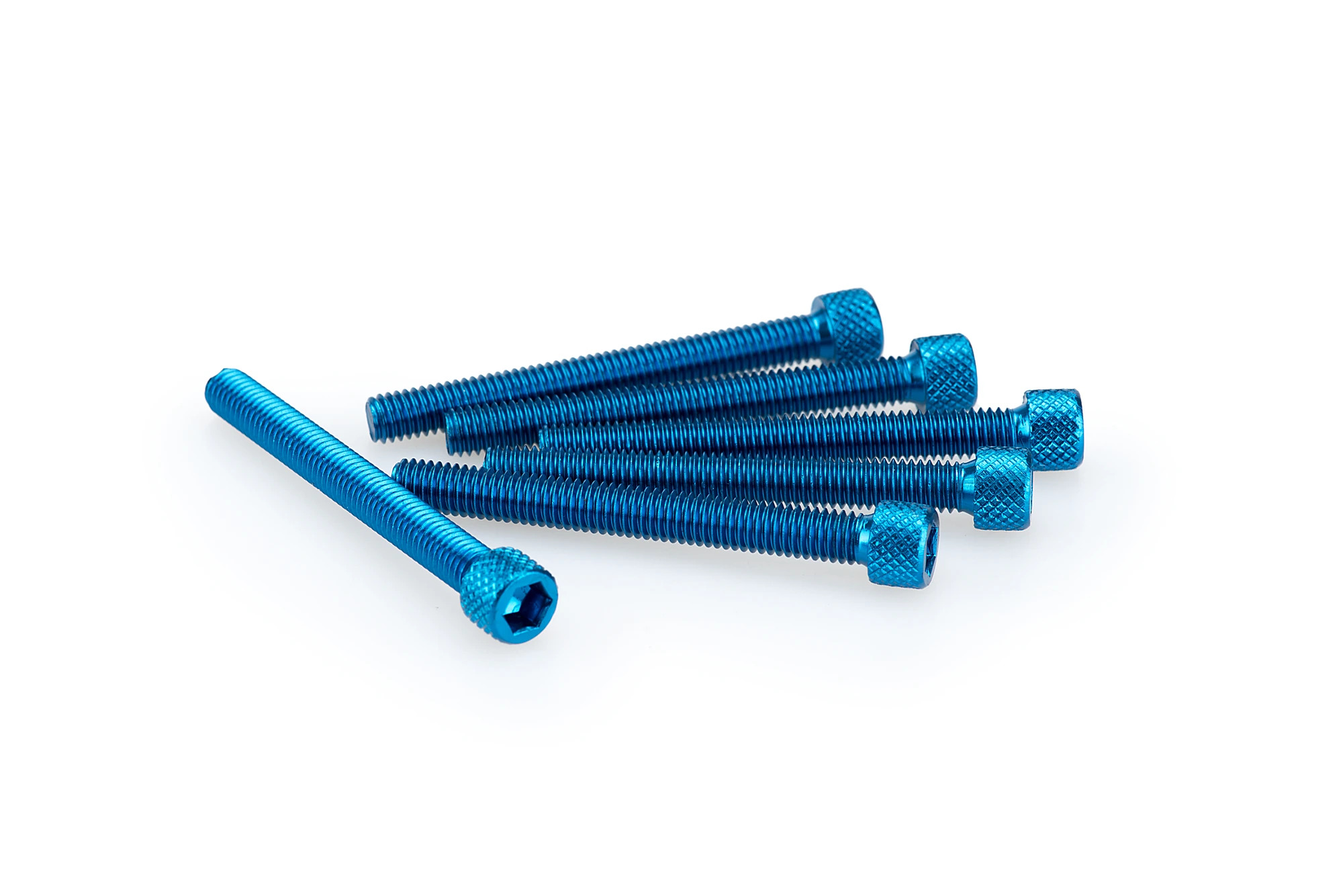 Kit Visserie Carénage Puig En Aluminium Anodisé Bleu Blister 6 vis allen M6x55mm