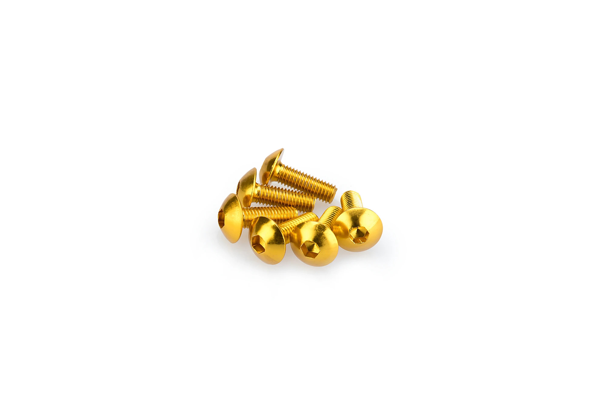 Kit Visserie Carénage Puig En Aluminium Anodisé Jaune Blister 6 vis bombé M5X15mm