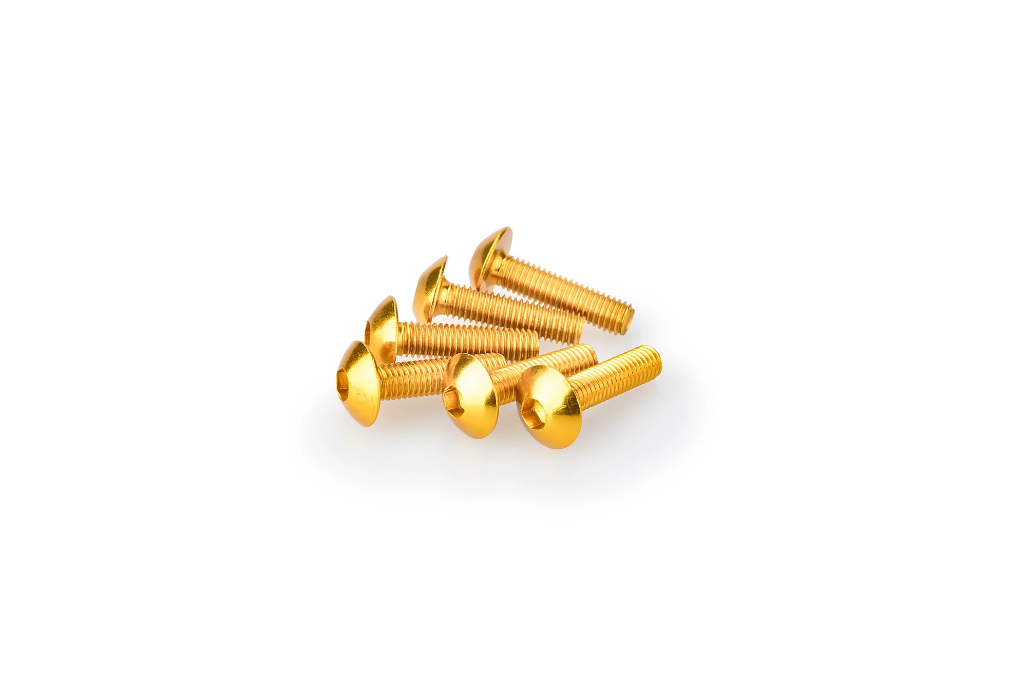 Kit Visserie Carénage Puig En Aluminium Anodisé Jaune Blister 6 vis bombé M5x20mm