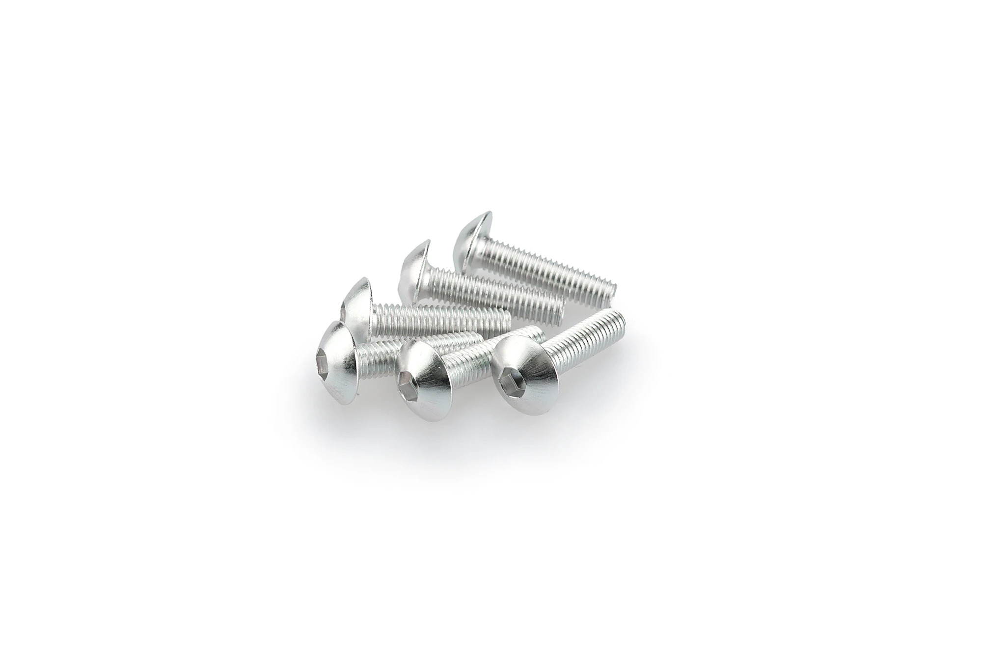 Kit Visserie Carénage Puig En Aluminium Anodisé Argent Blister 6 vis bombé M5x20mm