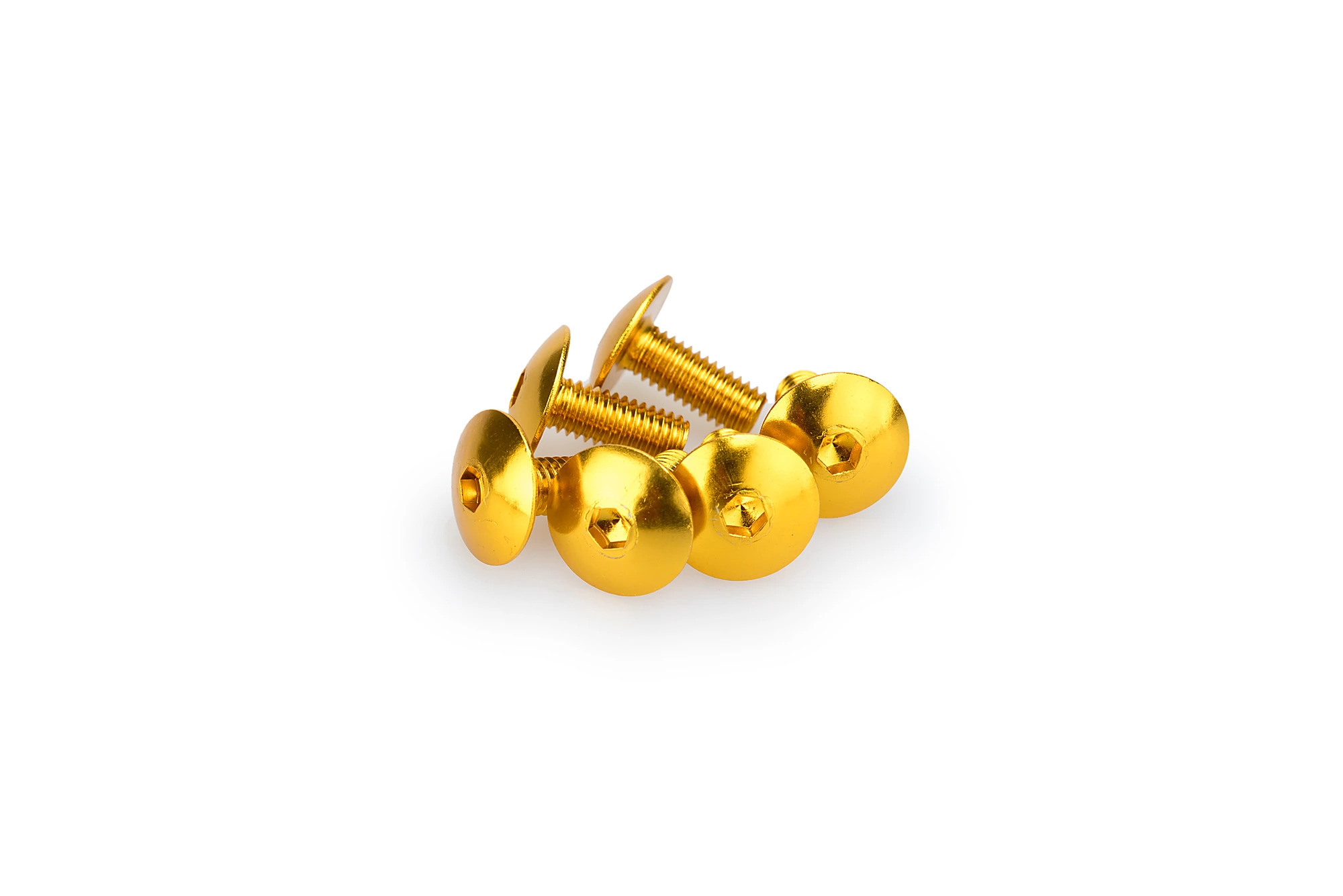 Kit Visserie Carénage Puig En Aluminium Anodisé Jaune Blister 6 vis bombé M6x15mm