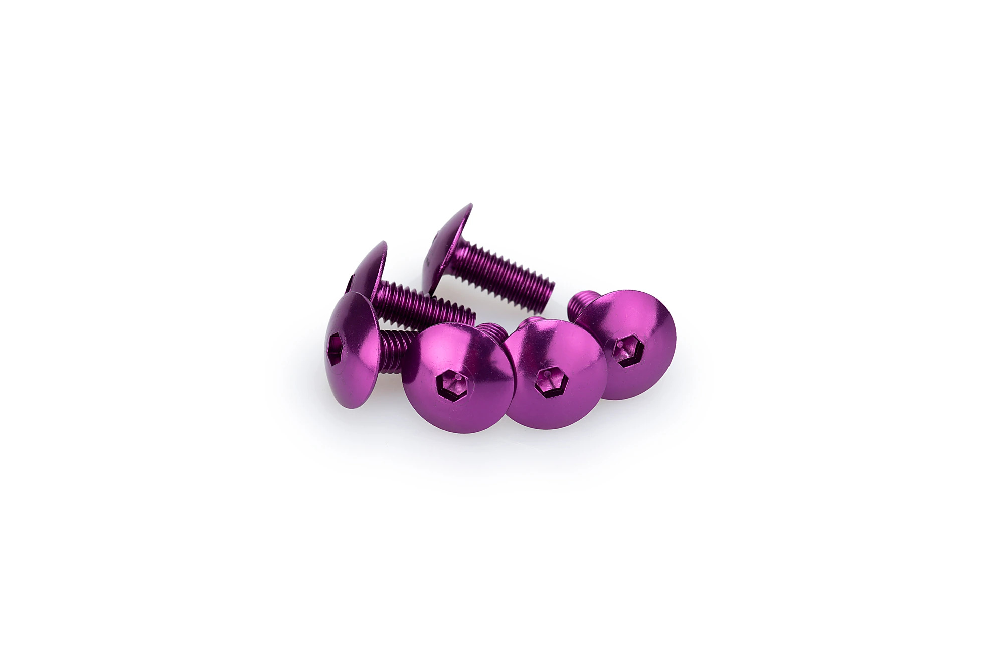 Kit Visserie Carénage Puig En Aluminium Anodisé Violet Blister 6 vis bombé M6x15mm