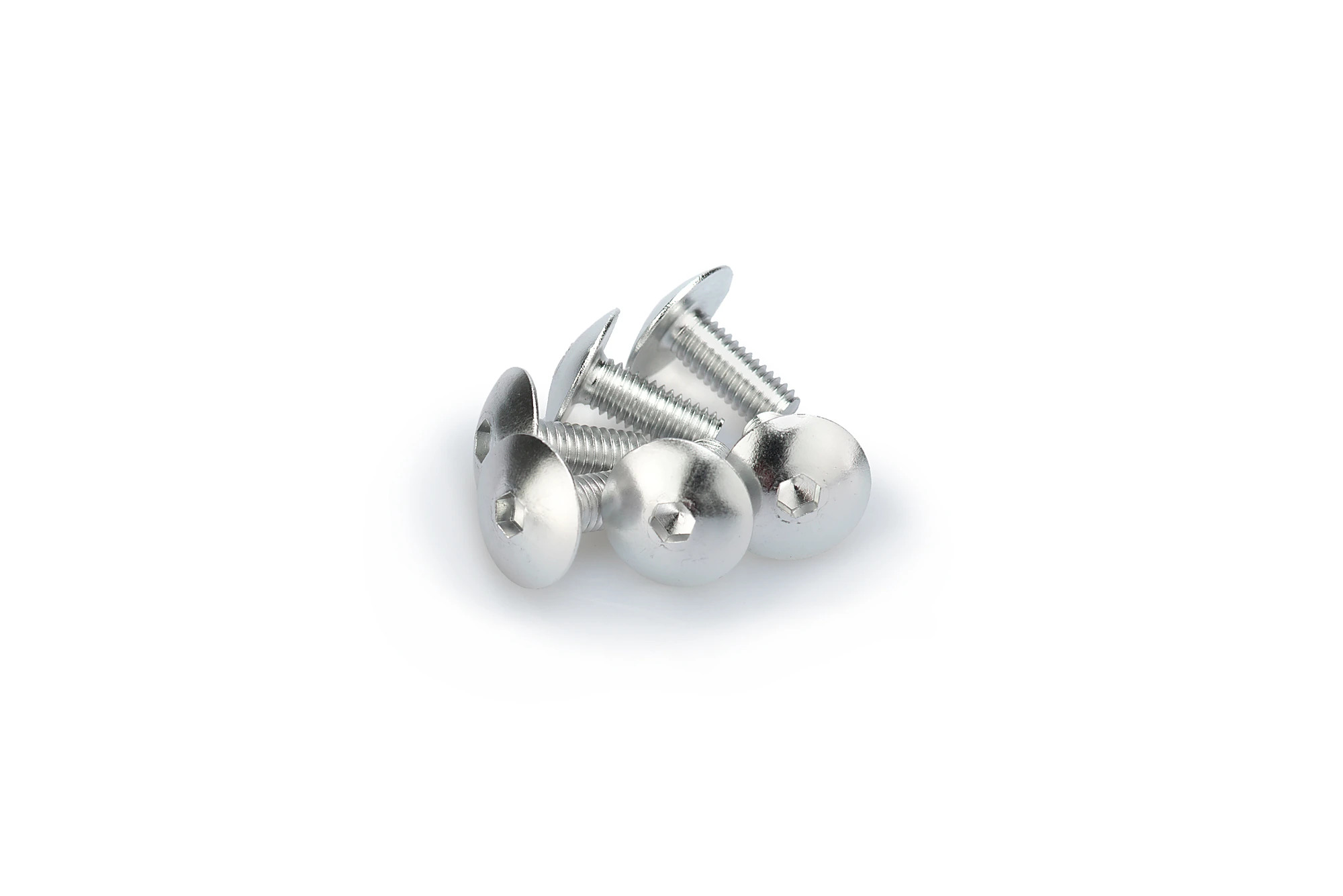 Kit Visserie Carénage Puig En Aluminium Anodisé Argent Blister 6 vis bombé M6x15mm