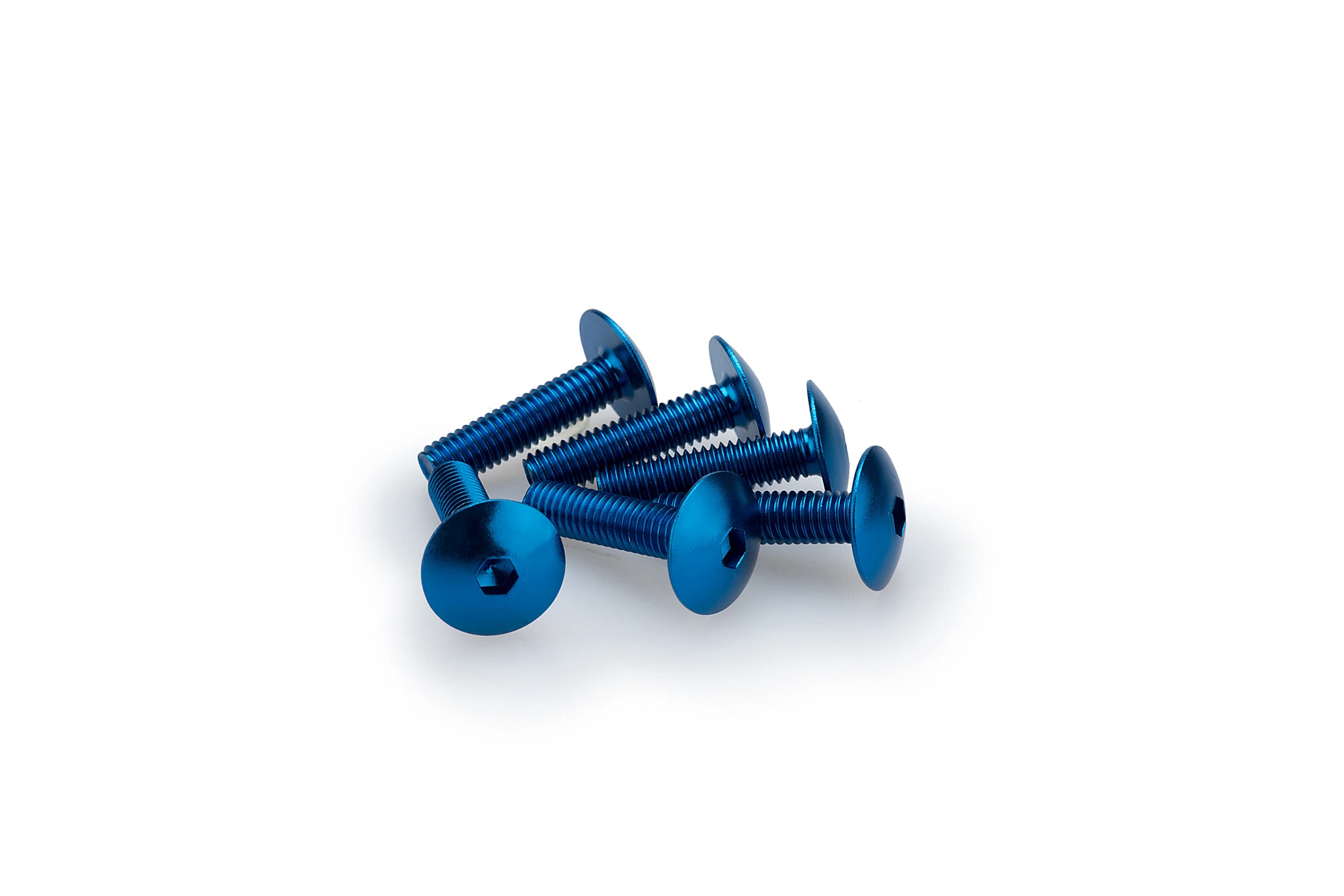 Kit Visserie Carénage Puig En Aluminium Anodisé Bleu Blister 6 vis bombé M6x25mm