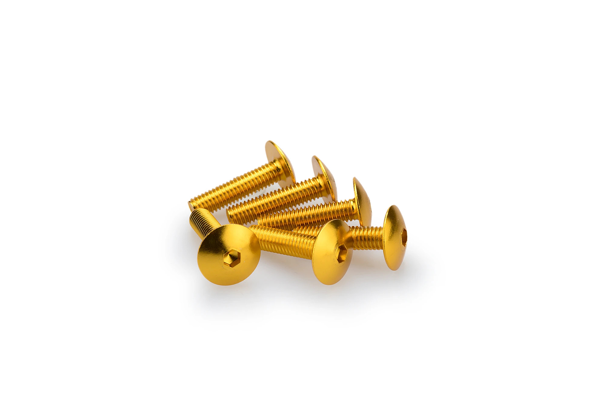 Kit Visserie Carénage Puig En Aluminium Anodisé Jaune Blister 6 vis bombé M6x25mm
