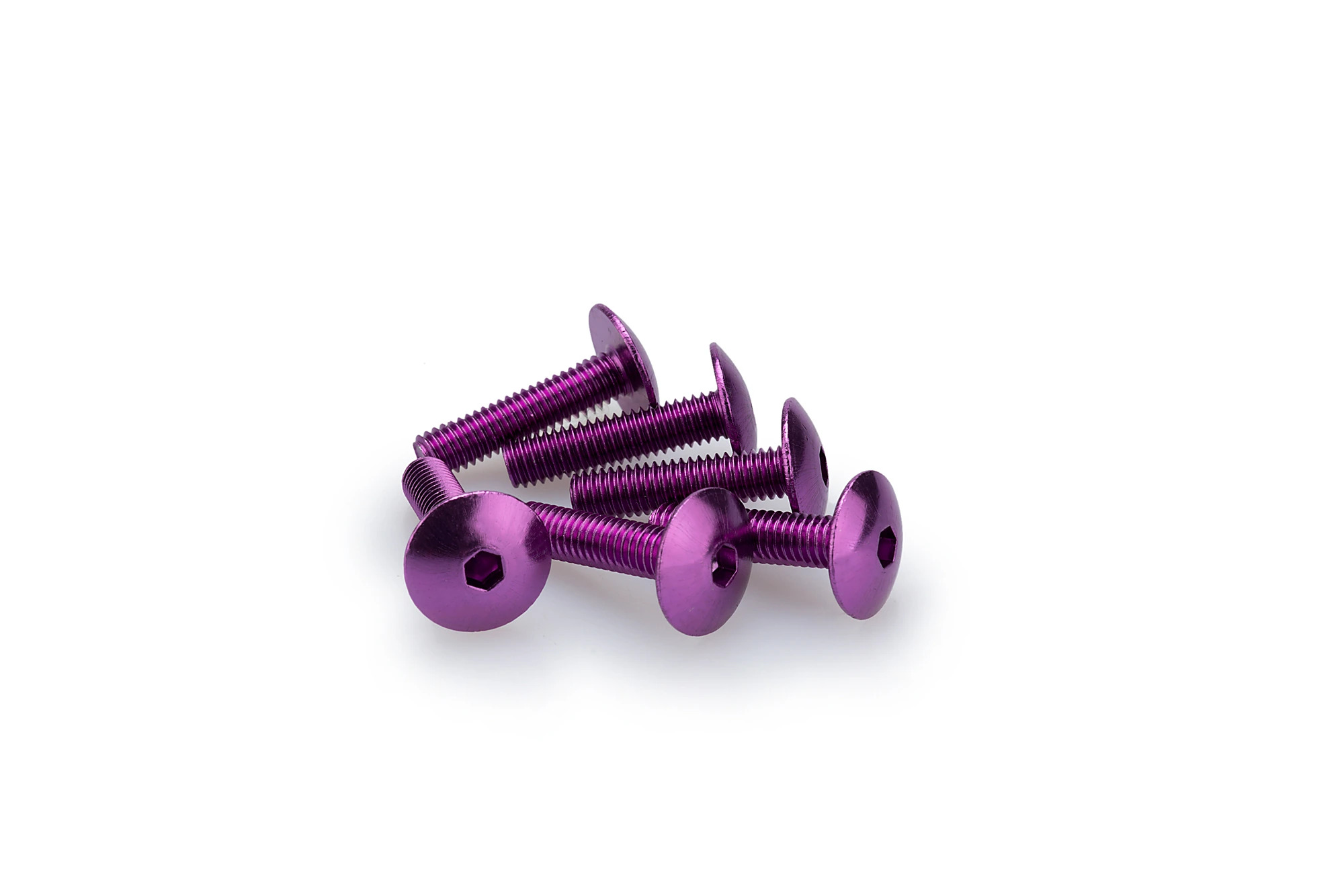 Kit Visserie Carénage Puig En Aluminium Anodisé Violet Blister 6 vis bombé M6x25mm