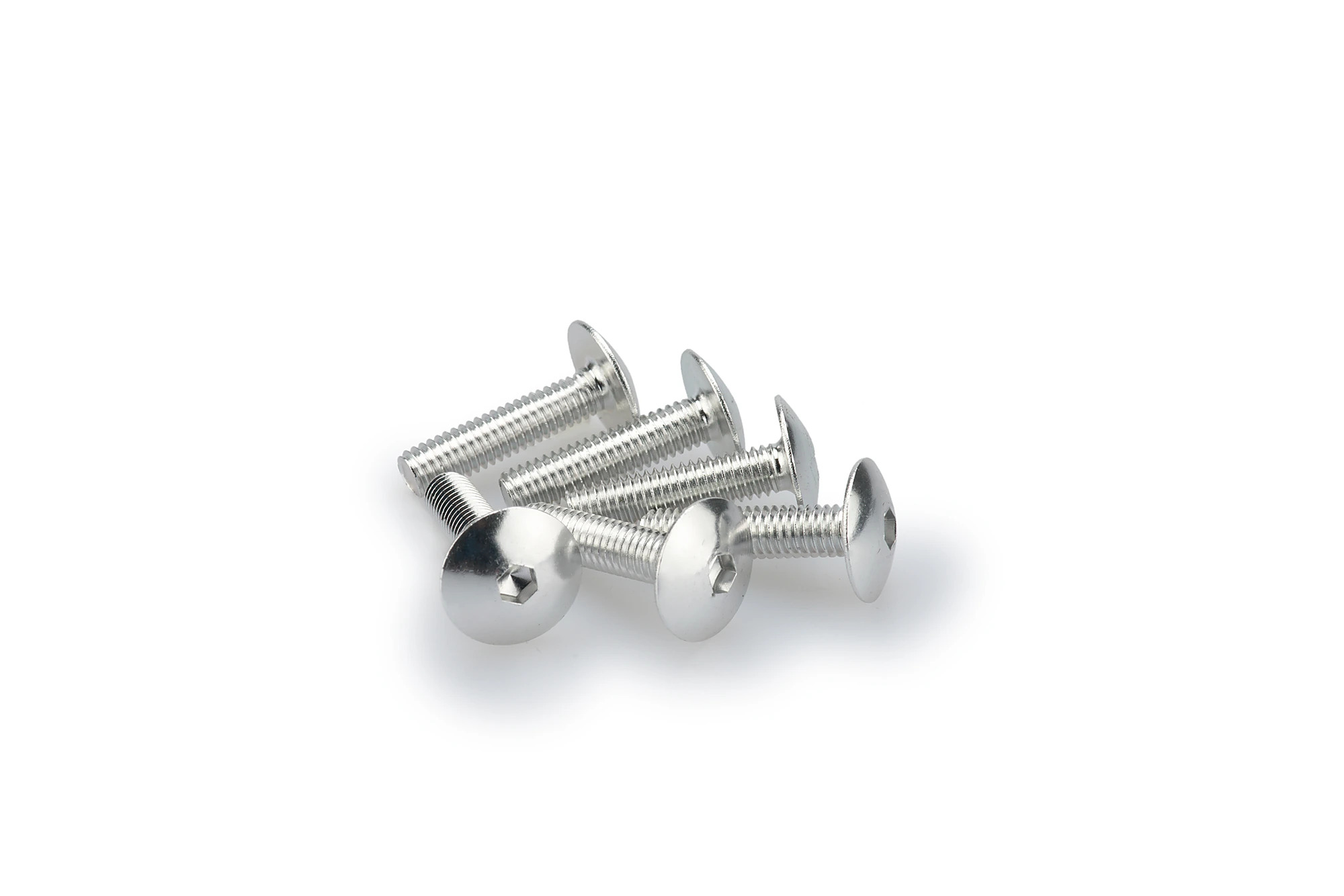 Kit Visserie Carénage Puig En Aluminium Anodisé Argent Blister 6 vis bombé M6x25mm