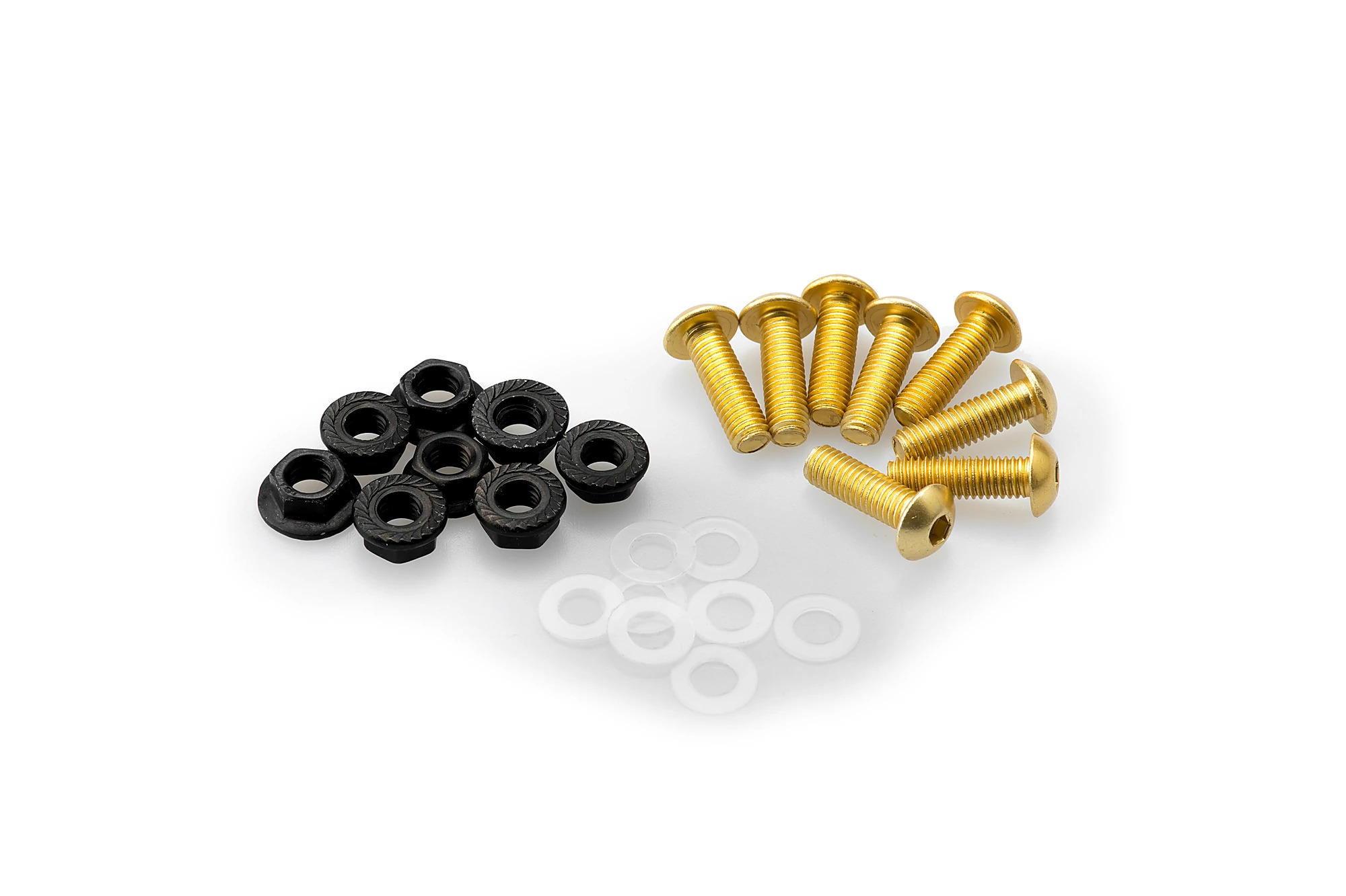 Kit Visserie Carénage Puig En Aluminium Anodisé Bulles Jaune BLISTER 6 VIS M5 ECROUS