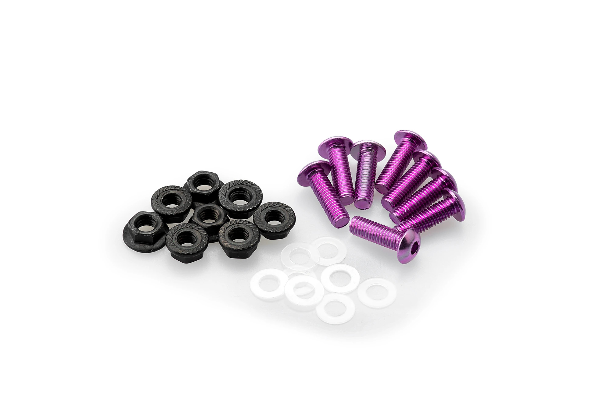Kit Visserie Carénage Puig En Aluminium Anodisé Bulles Violet BLISTER 6 VIS M5 ECROUS