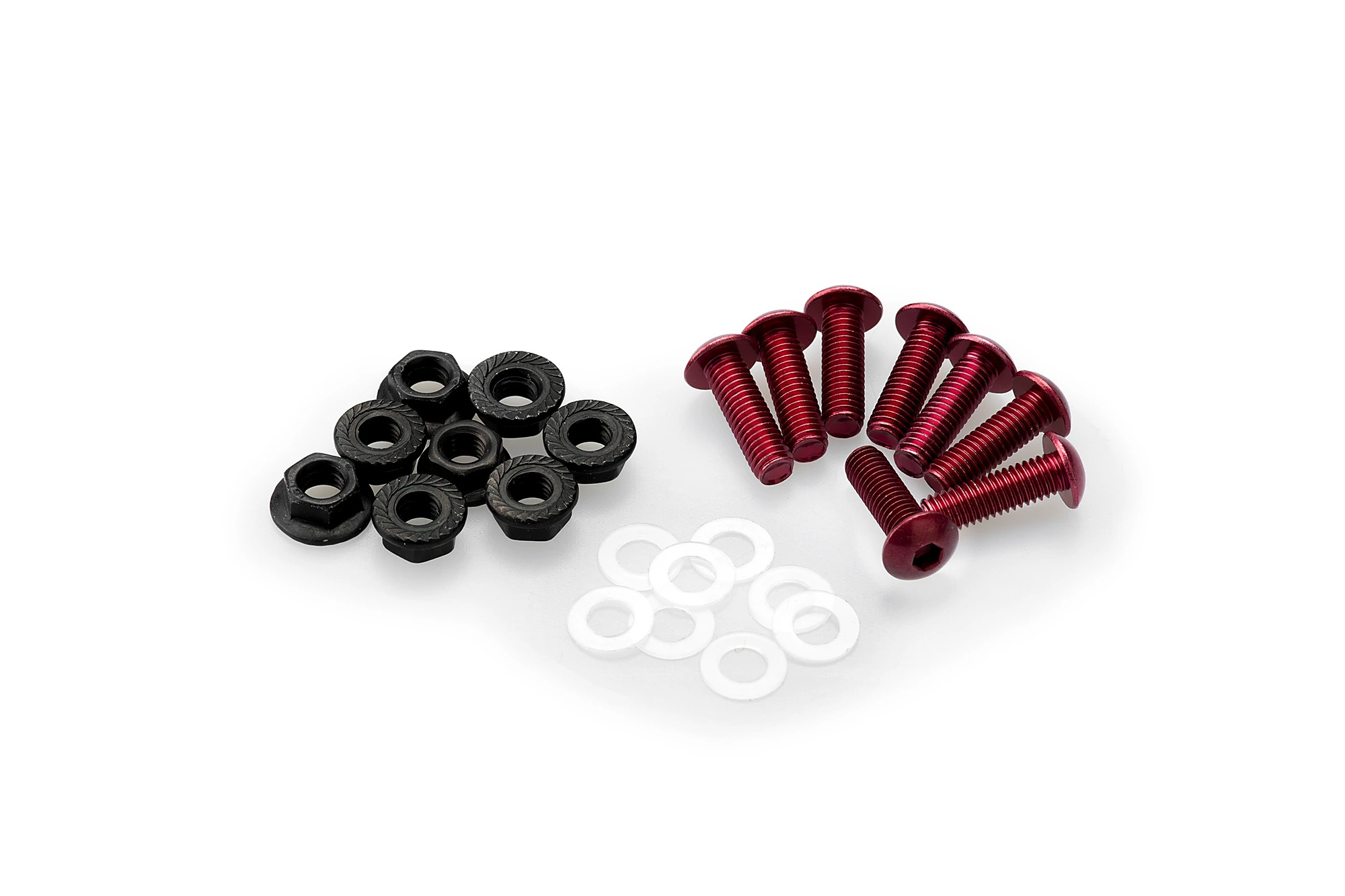 Kit Visserie Carénage Puig En Aluminium Anodisé Bulles Rouge BLISTER 6 VIS M5 ECROUS