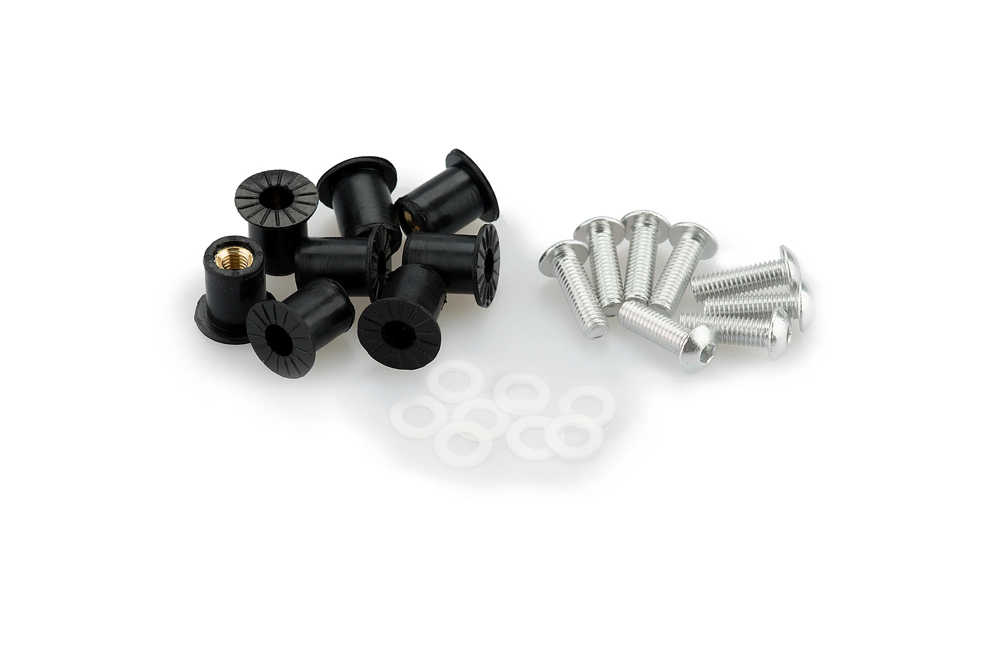 Kit Visserie Carénage Puig En Aluminium Anodisé Bulles Argent BLISTER 6 VIS M5