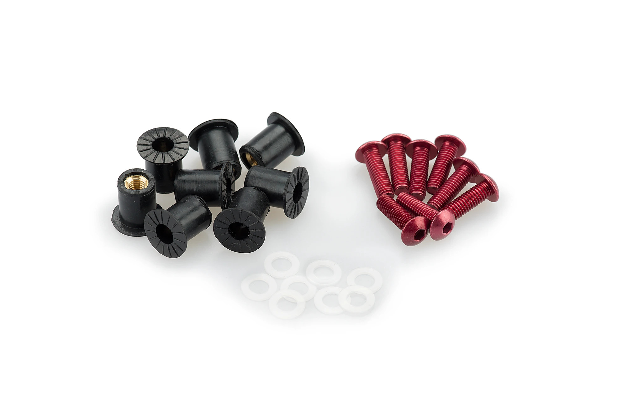 Kit Visserie Carénage Puig En Aluminium Anodisé Bulles Rouge BLISTER 6 VIS M5