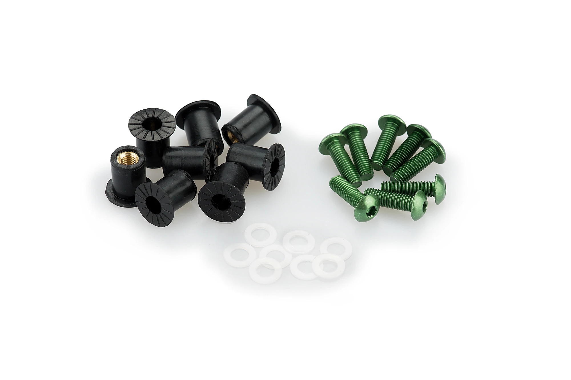 Kit Visserie Carénage Puig En Aluminium Anodisé Bulles Vert BLISTER 6 VIS M5