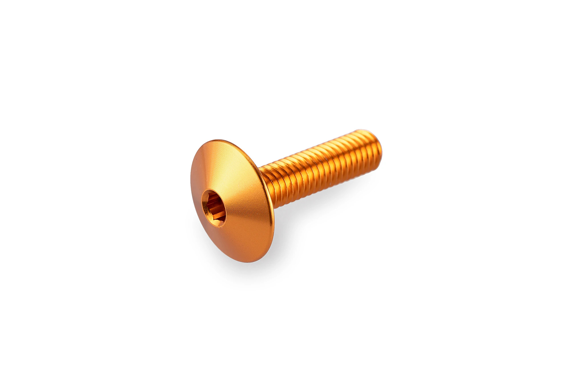 Kit Visserie Carénage Puig En Aluminium Anodisé Bulles Or 6 Vis M6x20 Tête diamètre 13,9mm
