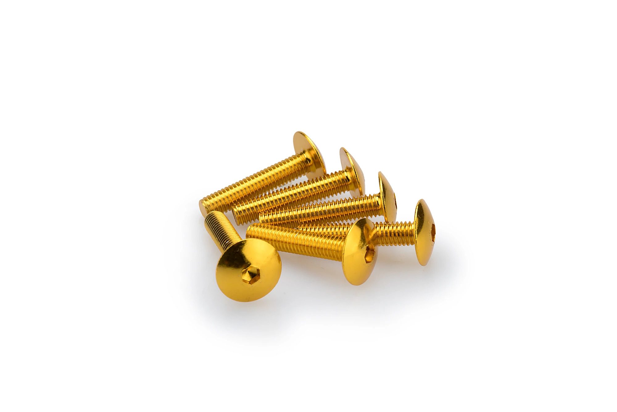 Kit Visserie Carénage Puig En Aluminium Anodisé Jaune Blister 6 vis bombé M6x30mm