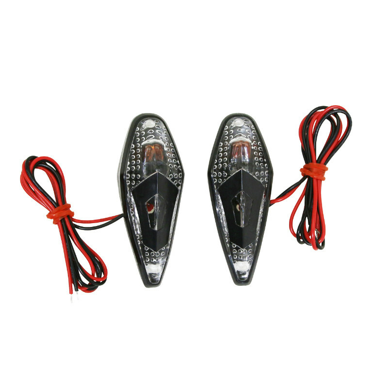 Clignotant Replay DECO GOUTTE EAU WING TRANSPARENT - AMPOULE ORANGE L 62mm - H 23mm 18mm PAIRE