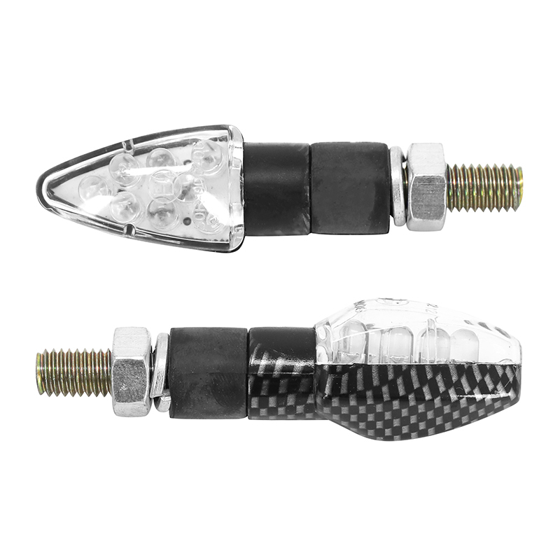 Clignotant Replay UNIVERSEL MICRO FLECHE 8 LEDS TRANSPARENT - CARBONE L 55mm - H 20mm 23mm HOMOLOGUE CE PAIRE