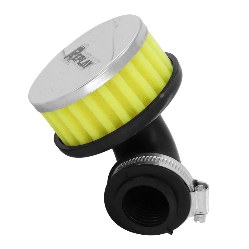 Filtre à air Replay R BOX FC CHROME - JAUNE FIXATION COUDEE 90 DIAM 35 - 28