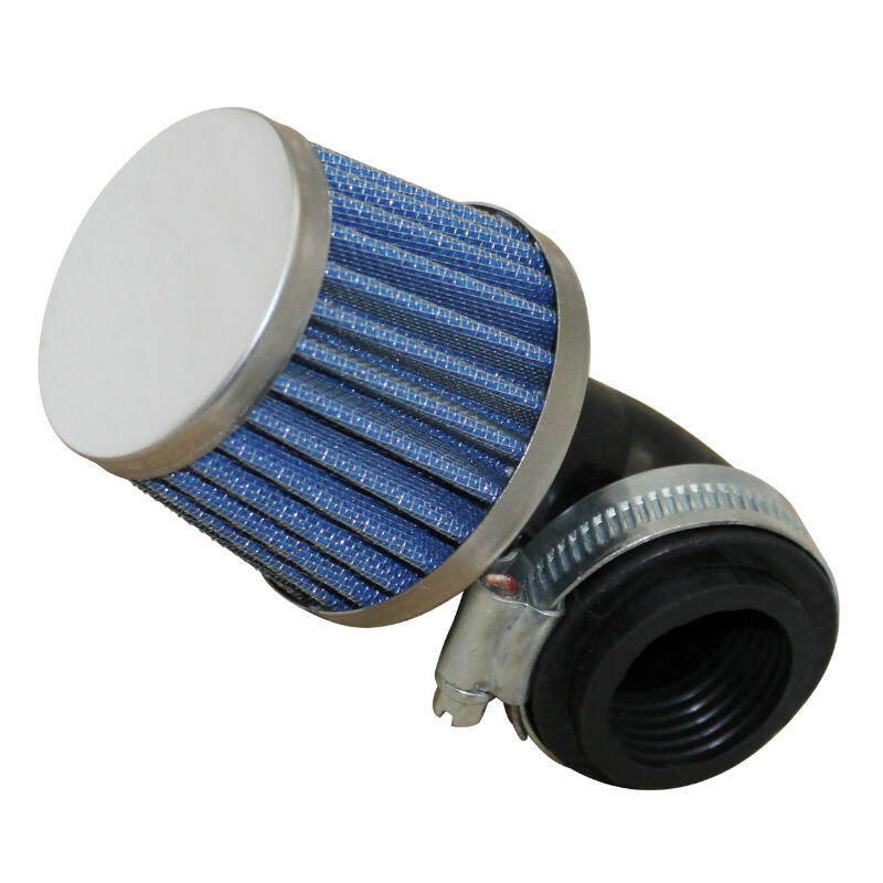 Filtre à air Replay KN SMALL FC CHROME FIXATION COUDEE 90 DIAM 35 - 28 GRILLE BLEU