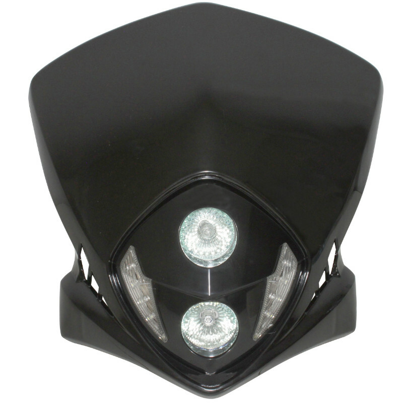 Plaque phare Replay TETE FOURCHE 50 A BOITE UNIVERSEL DUKE LEDS BLANCHES HALOGENE 2x20W