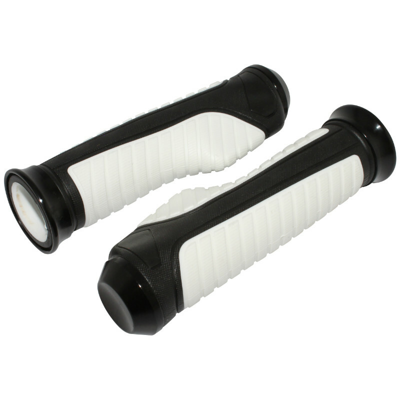 Poignées de guidon Replay ON ROAD ANATOMIC BLANC 127mm - CLOSED END PAIRE